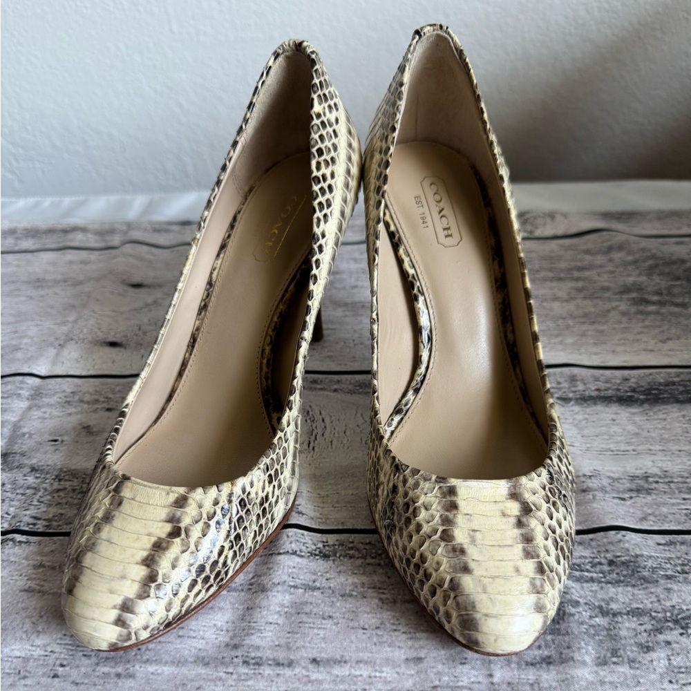 COACH Heels Pumps Nala Snakeskin Print 7